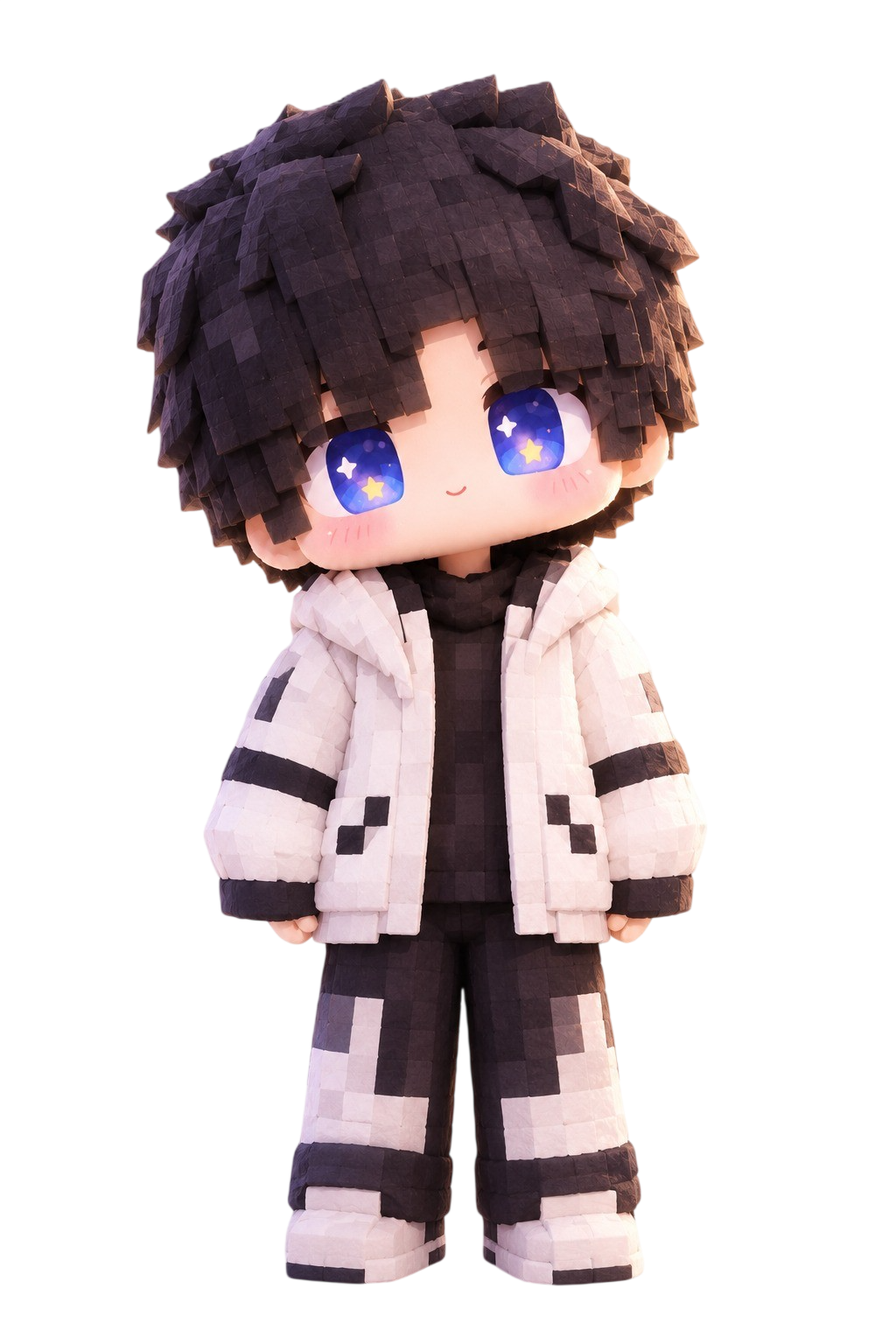 Divyansh wearing his white and black outfit